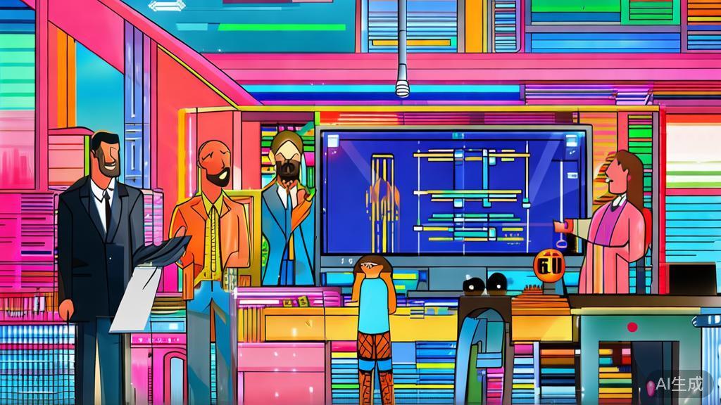 High-quality illustration about software verification, corporate Memphis style