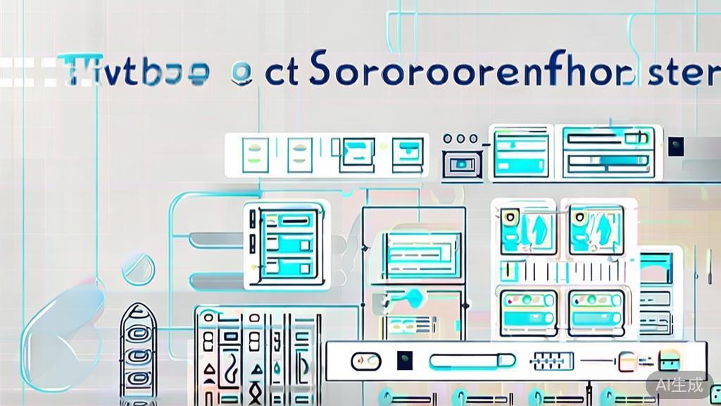 "High-quality business illustration regarding software configuration, minimal flat design"