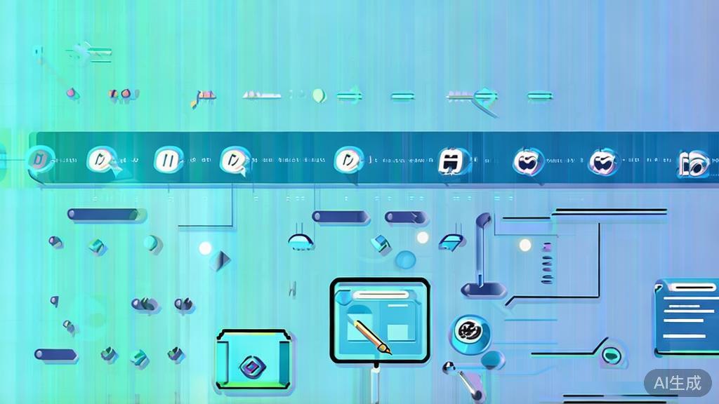Flat vector illustration of content creation process, dashboard style, soft blue gradient