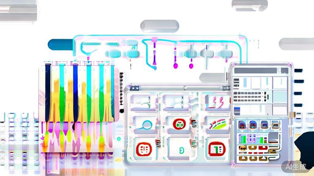High-quality business illustration regarding AI art tools, minimal flat design