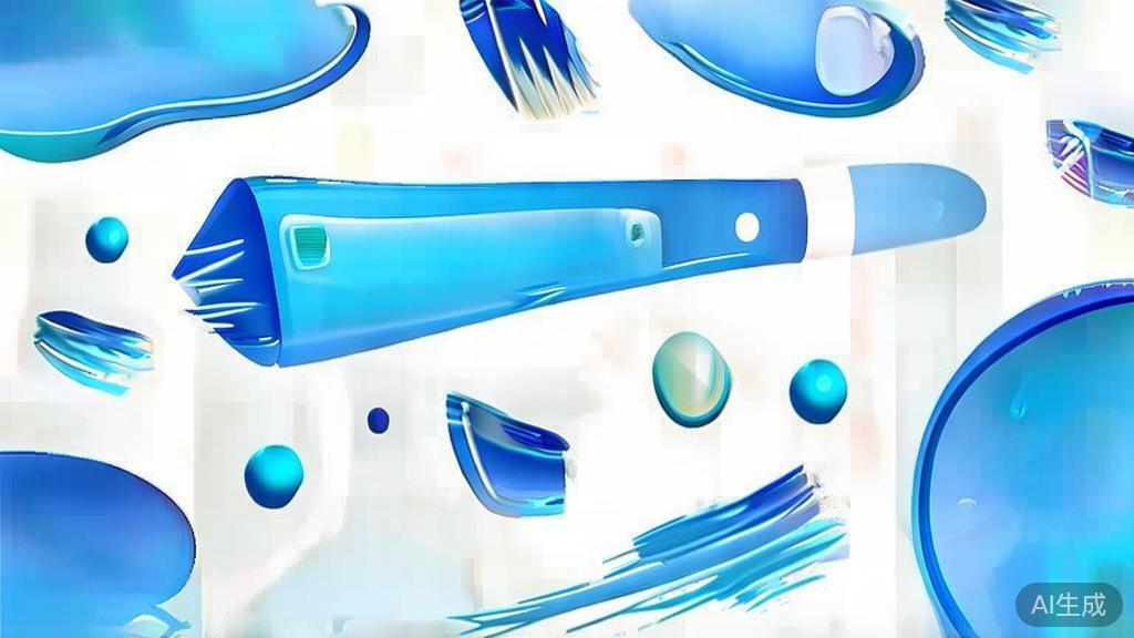 Flat vector illustration of personalized artist tools, soft blue gradient