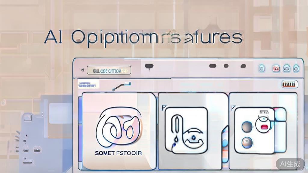 Flat vector illustration of AI optimization features in an art tool, minimalist design