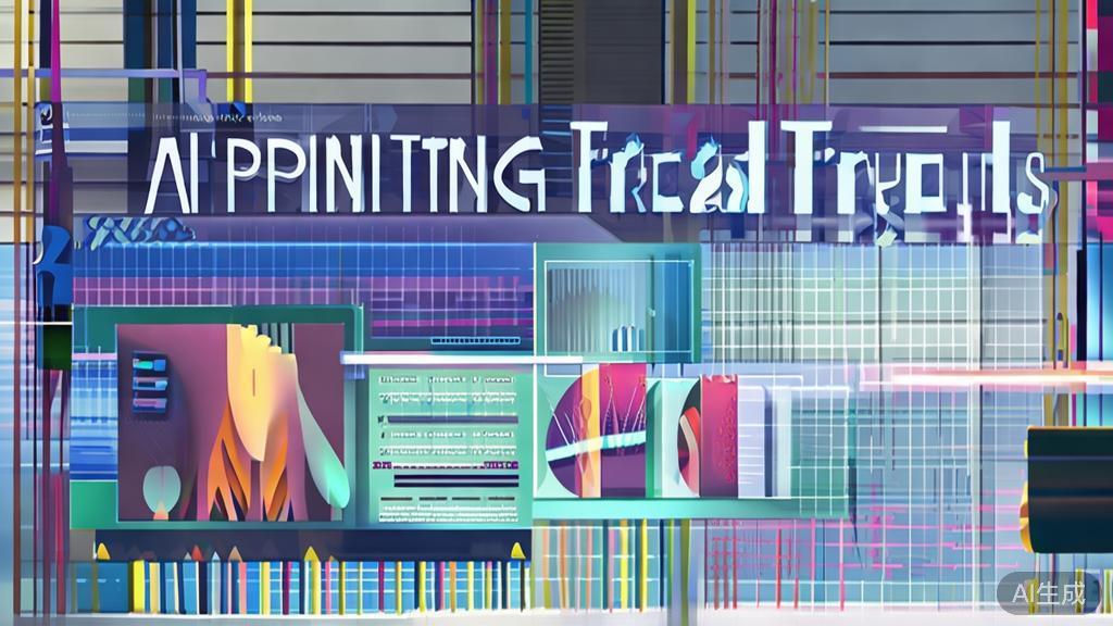 High-quality business illustration regarding future trends in AI painting, minimal flat design