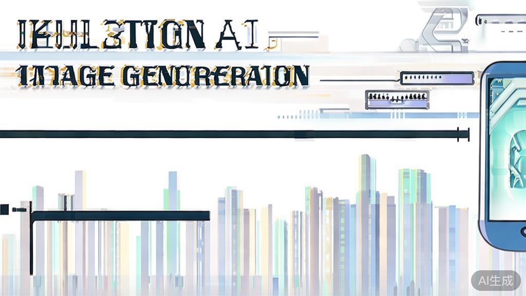 High-quality business illustration regarding future of AI image generation, minimal flat design
