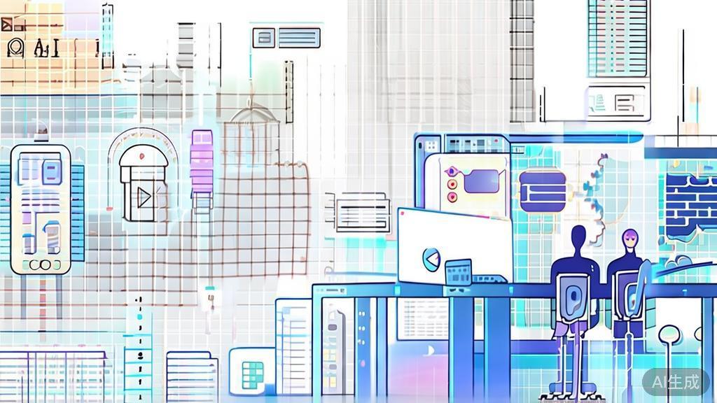 High-quality business illustration depicting the future of AI in design, minimal flat design