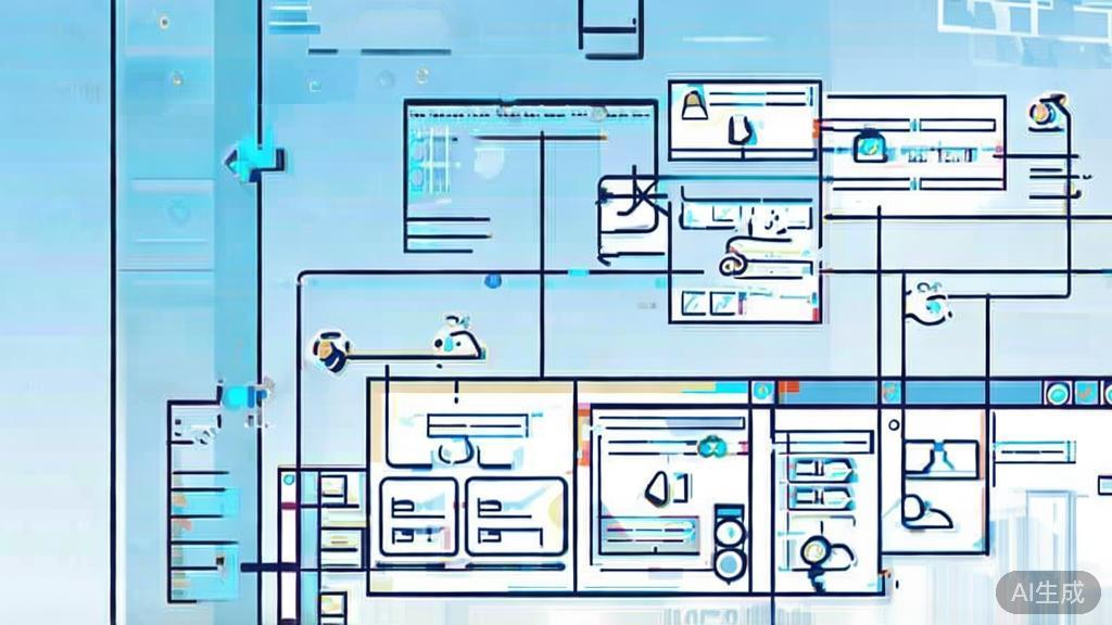 Flat vector illustration of Gptimage2 project creation process, dashboard style, soft blue gradient