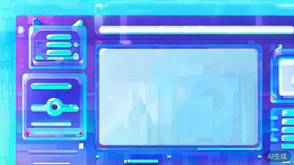 Flat vector illustration of user-friendly interface in image generation tools, dashboard style, soft blue gradient