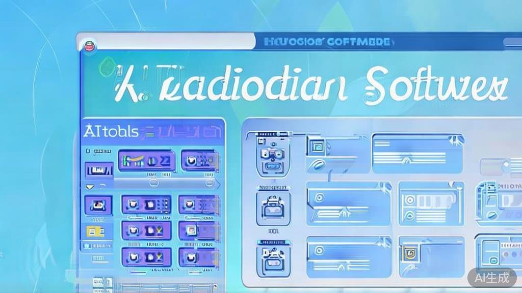 Flat vector illustration of design comparison between AI tools and traditional software, dashboard style, soft blue gradient