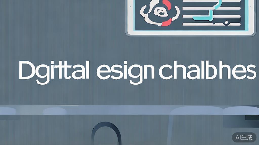 High-quality business illustration regarding digital design challenges, minimal flat design