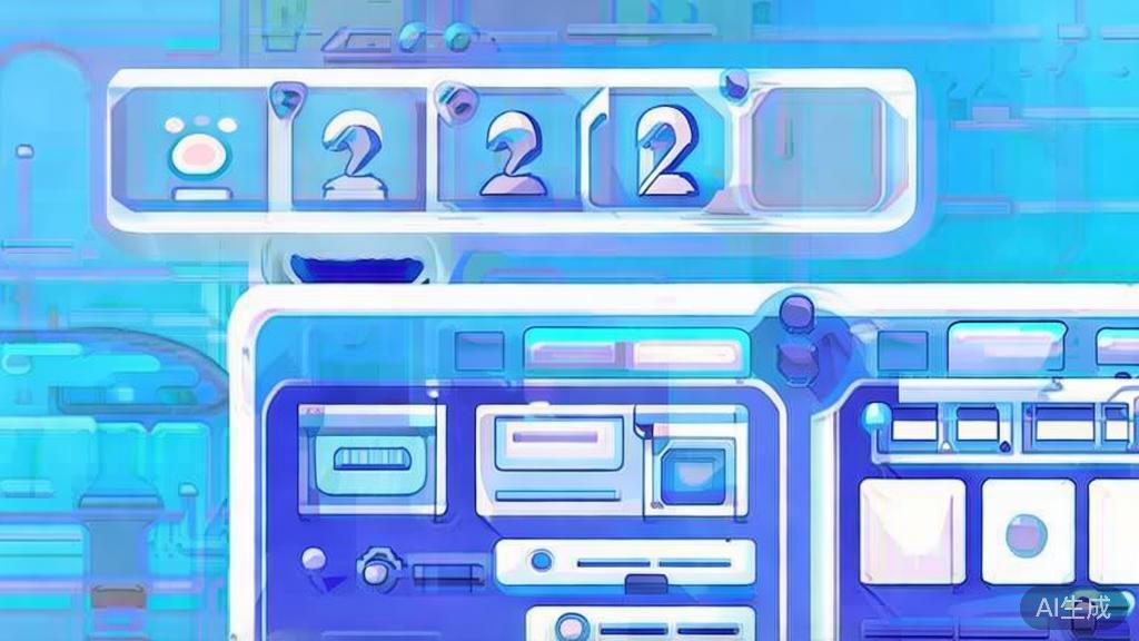 Flat vector illustration of user generating images using ChatGPT Images 2.0, dashboard style, soft blue gradient
