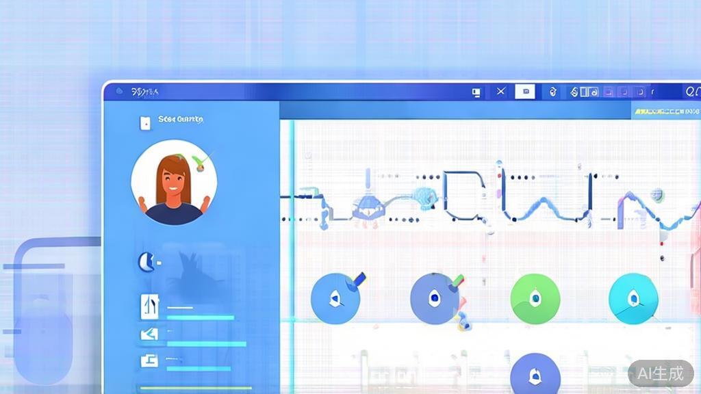 Flat vector illustration of social media engagement, dashboard style, soft blue gradient