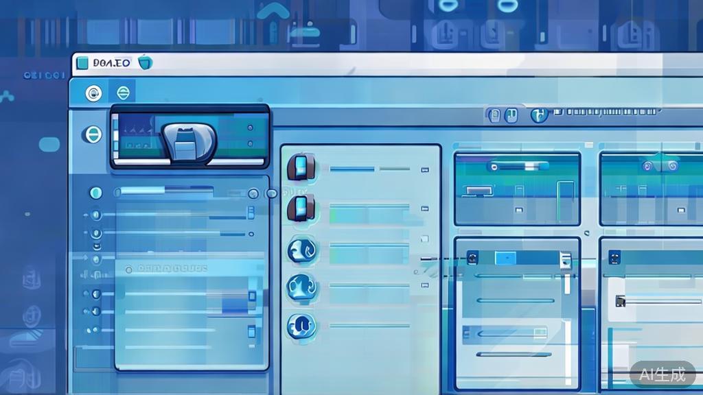 Flat vector illustration of DALL·E 2 interface, dashboard style, soft blue gradient