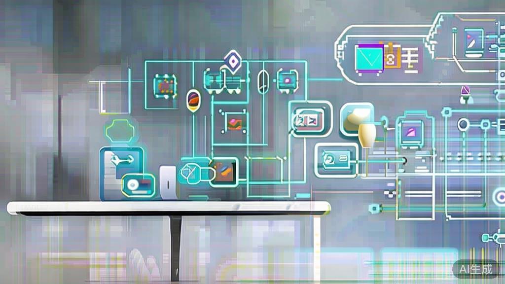 High-quality business illustration regarding AI applications in design, minimal flat design
