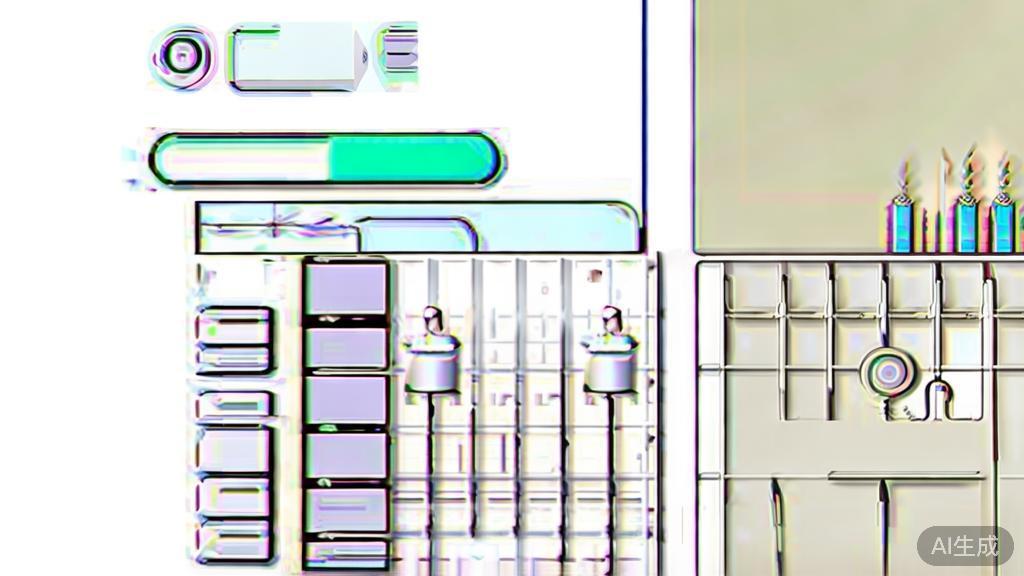 High-quality business illustration comparing AI image generation and traditional design, minimal flat design
