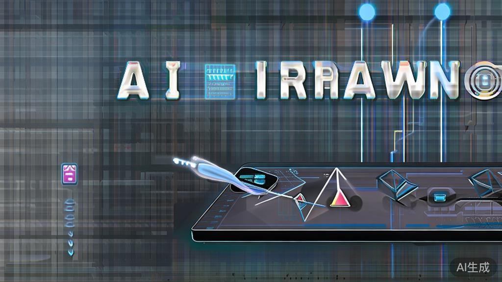 High-quality business illustration regarding AI drawing techniques, minimal flat design