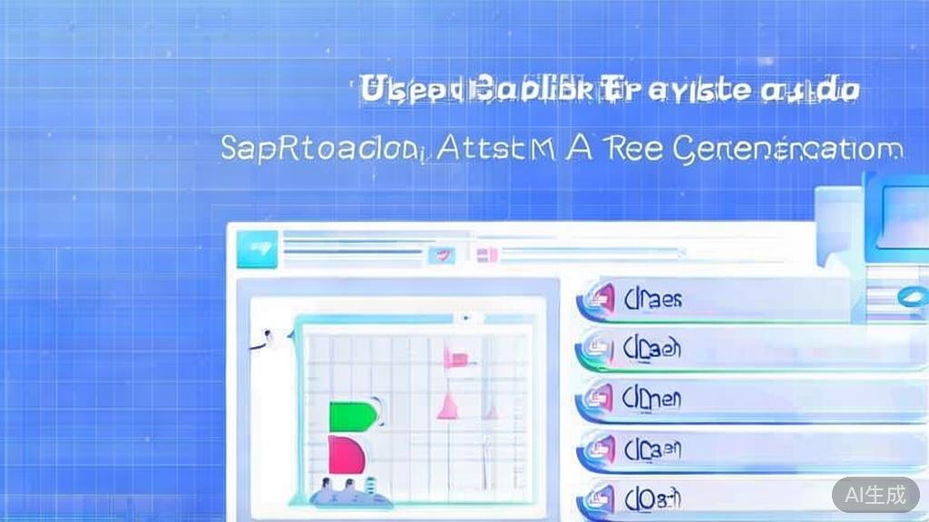 "Flat vector illustration of user feedback analysis for AI image generation tools, dashboard style, soft blue gradient"