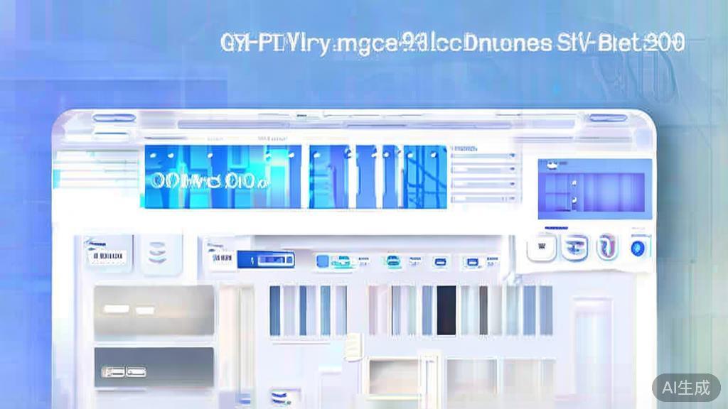 Flat vector illustration of a business using GPT Image 2.0 for product images, dashboard style, soft blue gradient