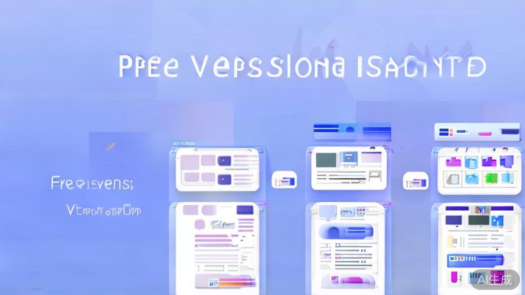 Flat vector illustration of comparing free and paid versions of ChatGPT, dashboard style, soft blue gradient