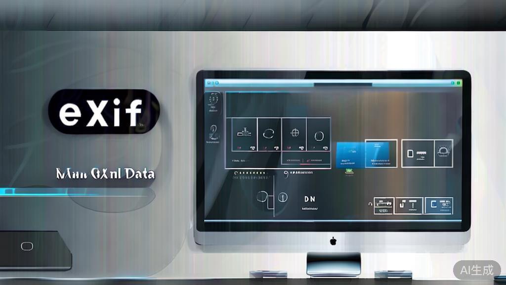 High-quality business illustration regarding using software for EXIF data analysis, minimal flat design