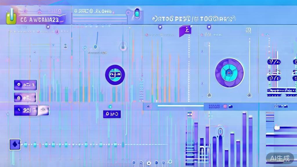 Flat vector illustration of photography data analysis, dashboard style, soft blue gradient
