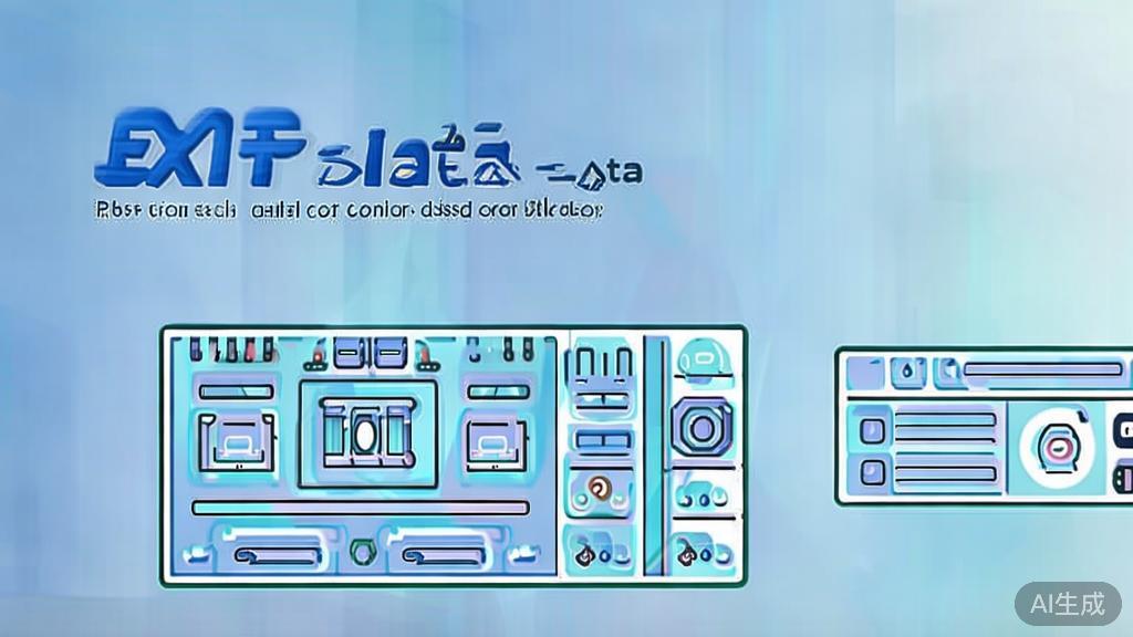 Flat vector illustration of privacy concerns in EXIF data, dashboard style, soft blue gradient