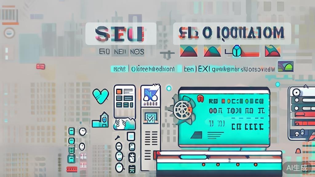 High-quality business illustration regarding SEO optimization with EXIF data, minimal flat design