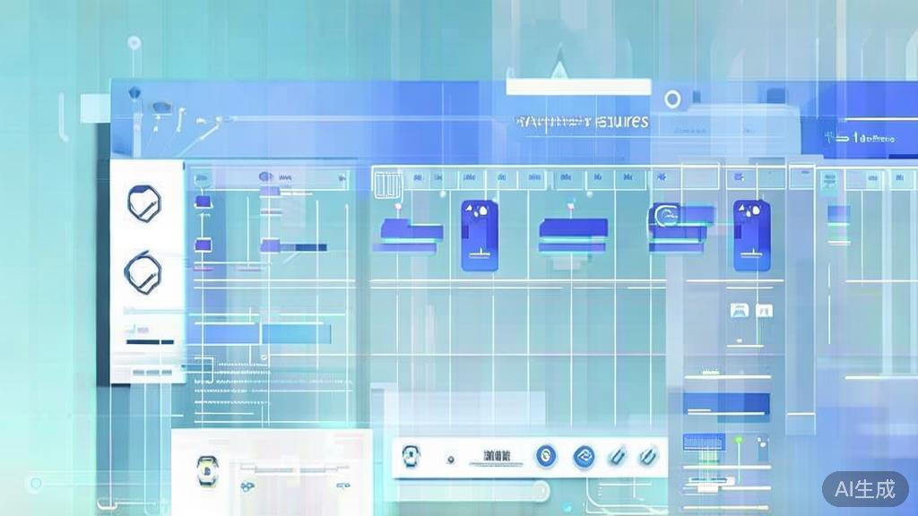 Flat vector illustration of API features comparison, dashboard style, soft blue gradient