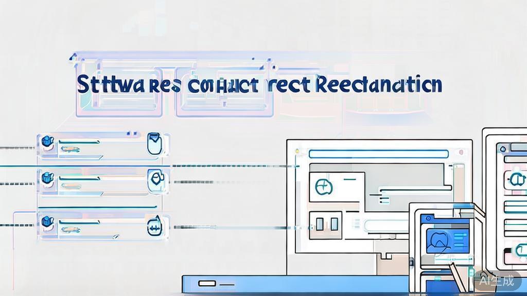 High-quality business illustration regarding software conflict resolution, minimal flat design