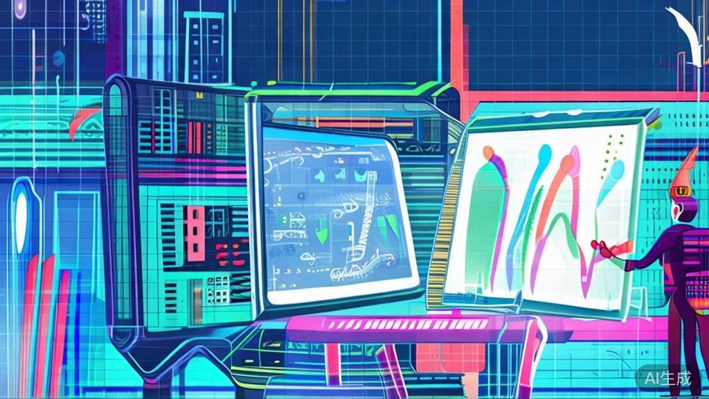 "High-quality business illustration regarding collaboration between AI and human creativity, minimal flat design"