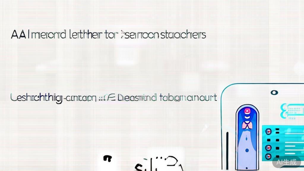 High-quality business illustration regarding AI helping teachers, minimal flat design