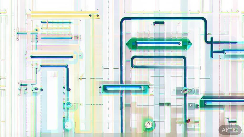 "Flat vector illustration of API structure, technical diagram style, soft color palette"