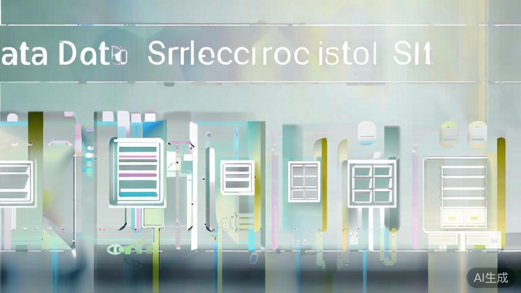 "High-quality business illustration demonstrating data processing efficiency, minimal flat design"