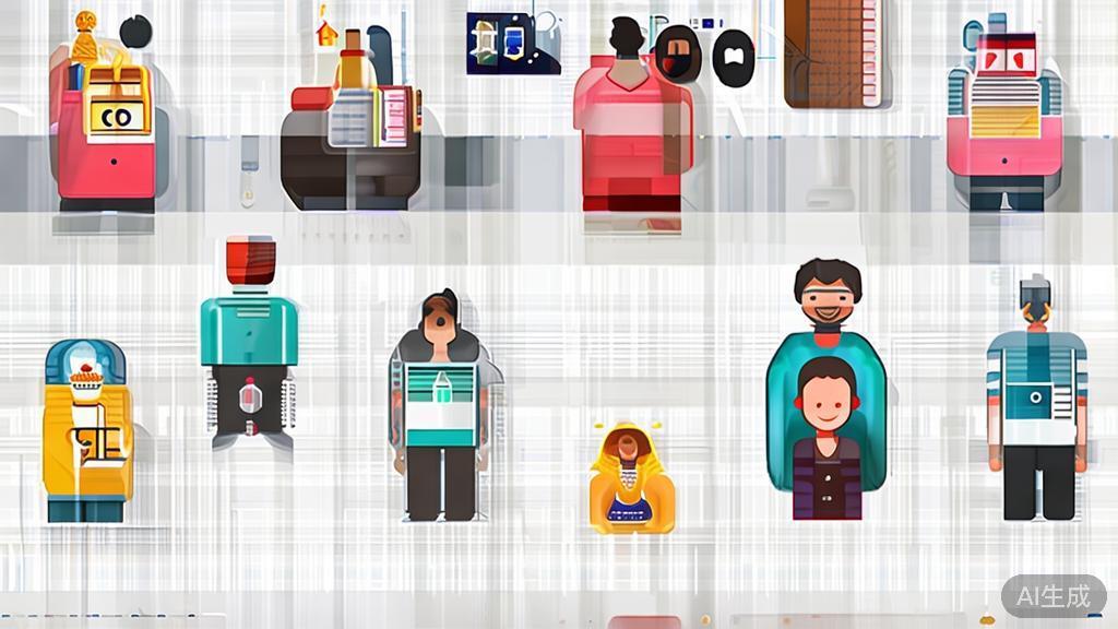 High-quality business illustration regarding user demographic for Qwen-Image-2.0, minimal flat design