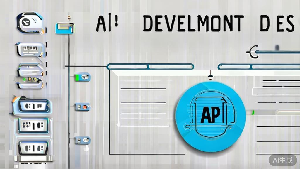 High-quality business illustration regarding API development process, minimal flat design