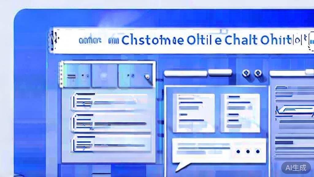 Flat vector illustration of customer service chat for online businesses, dashboard style, soft blue gradient