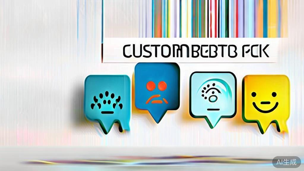 High-quality business illustration highlighting customer feedback through online chats, minimal flat design