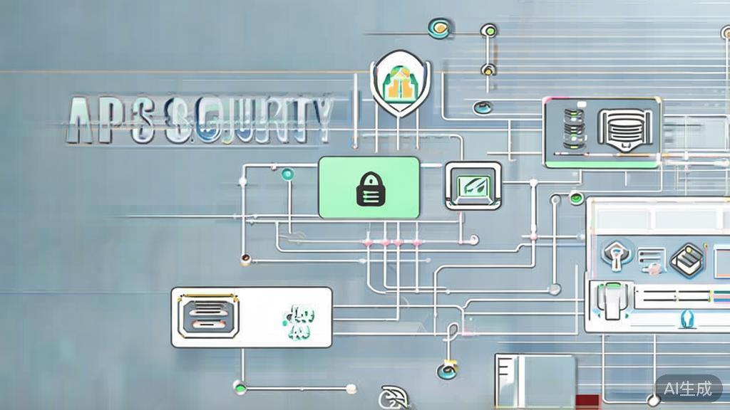 High-quality business illustration regarding API security risks, minimal flat design