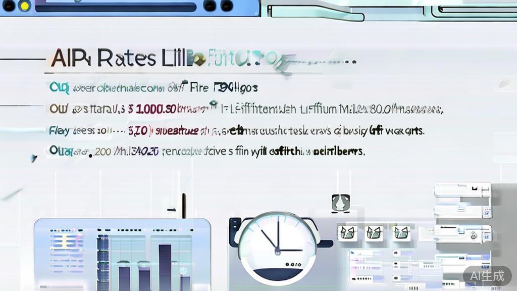 High-quality business illustration regarding API rate limiting, minimal flat design
