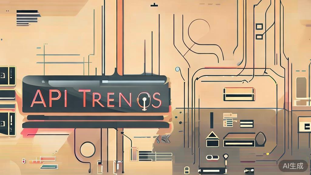 "Flat vector illustration of future API trends, high-quality, minimal design"