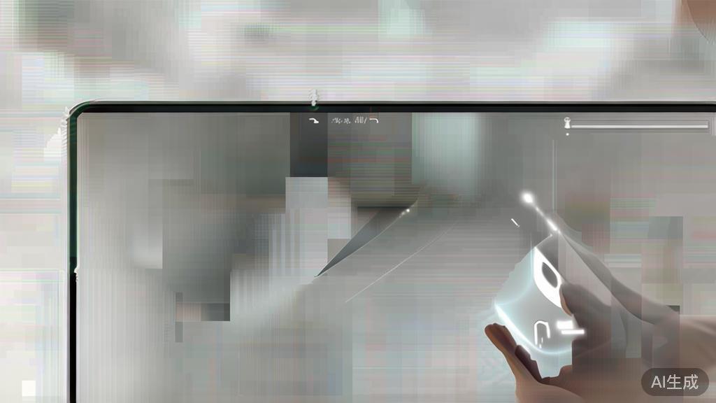 A user interacting with an AI assistant on a digital device, minimal flat design