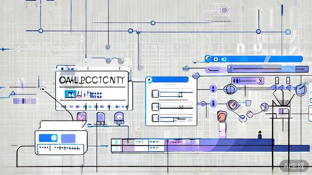 High-quality business illustration regarding AI industry challenges, minimal flat design