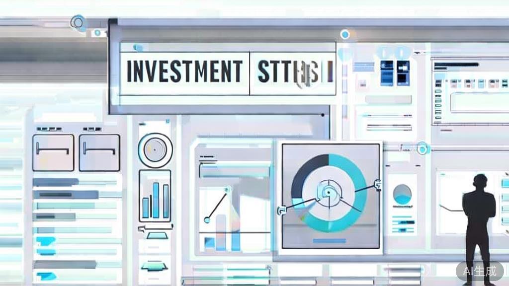 High-quality business illustration regarding investment strategies in AI, minimal flat design