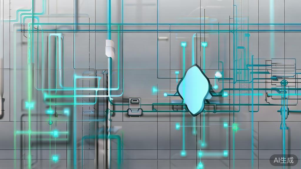High-quality business illustration regarding AI token in supply chain management, minimal flat design