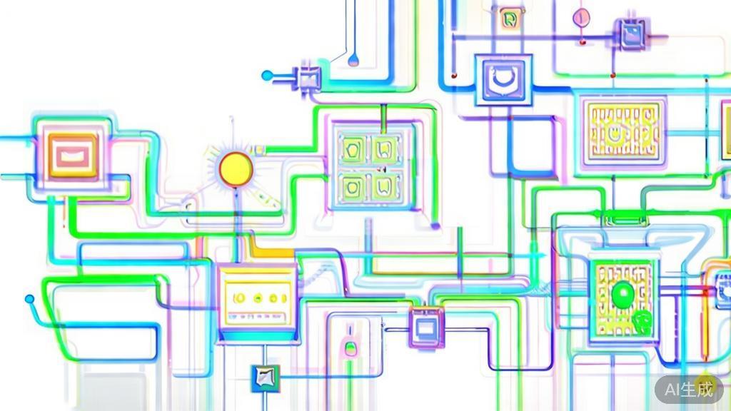 "High-quality illustration of a collaborative ecosystem in AI token market, minimal flat design"