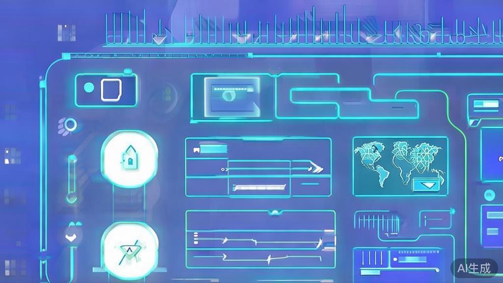 Flat vector illustration of cybersecurity in cryptocurrency transactions, dashboard style, soft blue gradient